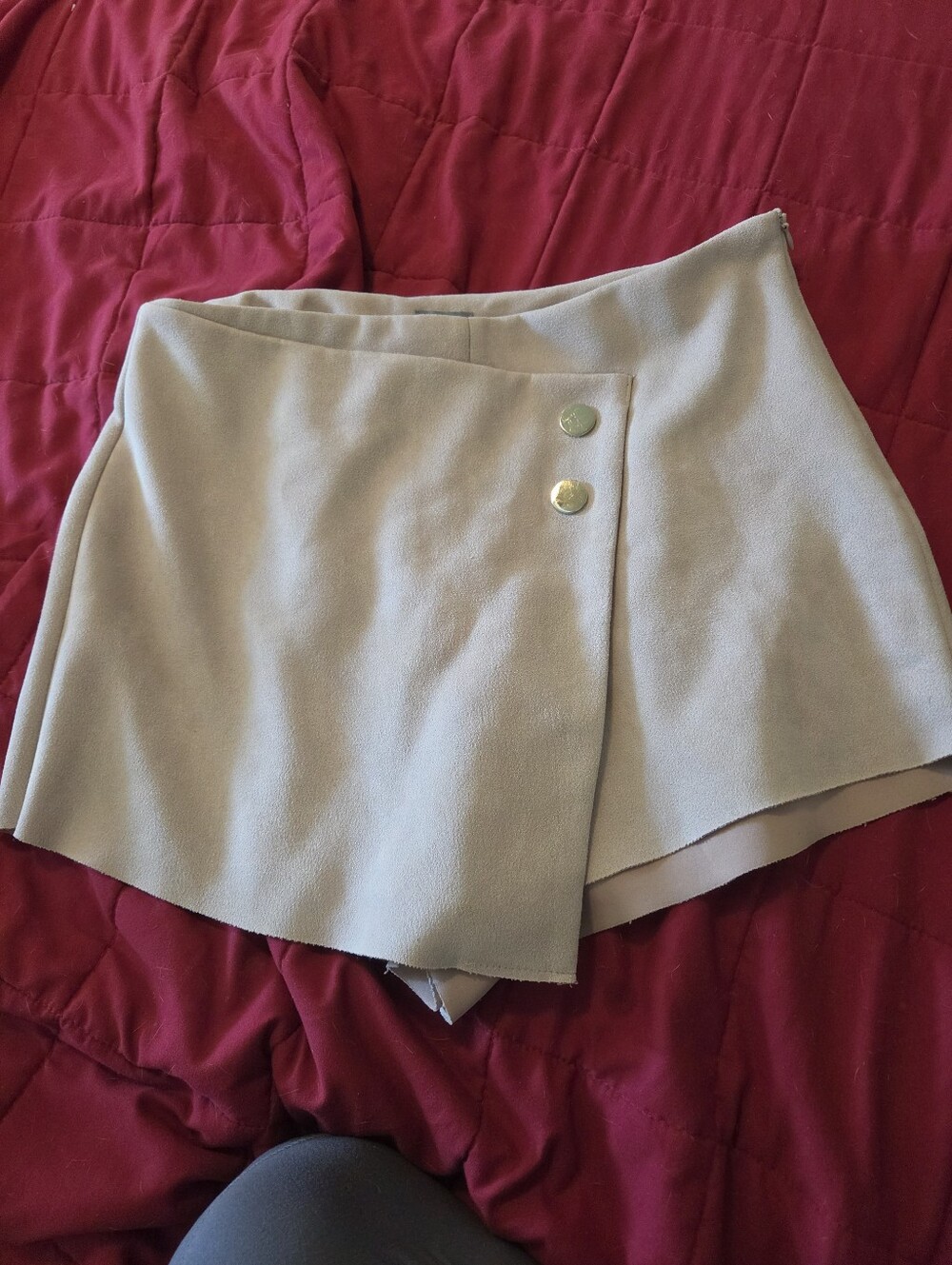 Womens Nude Pink Wrap Skort with Button Detail SIZE MEDIUM
